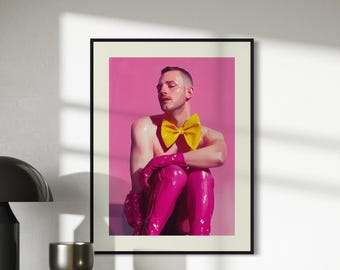 Golden Bow LGBTQ+ Art Print | Ribbon and Resilience Collection | Queer Empowerment Wall Art | Premium Unframed Pride Decor