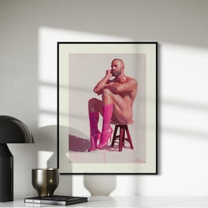 Stampa artistica LGBTQ+ Pink Daydream - Opera d'arte con dichiarazione queer audace su carta opaca da 200 g/m² - Pink Boots Resilience per alleati e orgoglio queer