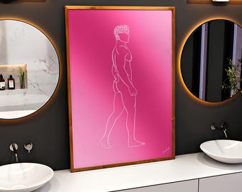 I Was Red (2025) by Joseph Malak | Queer Art Print | Queer Artist | Gay Minimalist Painting Print | Gay Line Drawing | LGBTQ Art Collective