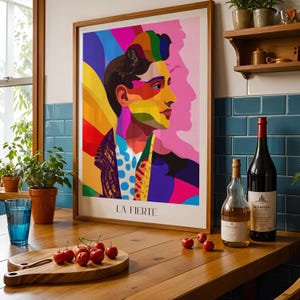 La Fierté Minimalist Pride Art Print - LGBTQ+ Wall Decor in Bold Colours - Queer Affirmation Artwork - Printed on Premium Matte Paper