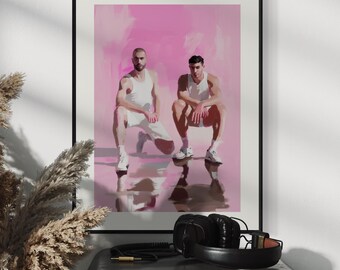 Bad Boys Print | Queer Art, Masculine Gay Wall Art, Aesthetic Poster, LGBTQ+ Decor, Cool & Edgy, Street Style, Gay Couple Artwork