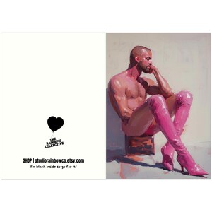 Pink Boot Introspection - Set of 10 Happy Pride Greeting Cards | Bold LGBTQ Greeting Card on Premium Matte Paper | Queer Gift Greeting Card image 7