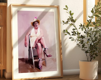 Ladies Who Lunch – John | Non-Binary Art Print (1 of 3) | Gender Non-Conforming Wall Art | Queer Fine Art Print | Camp Aesthetic Decor