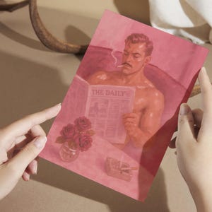 Pincer un pédé - Lot de 10 cartes de voeux Happy Pride | Carte LGBTQ+ sur papier mat haut de gamme | Carte de voeux étrange | Oeuvre d'art vintage masculine