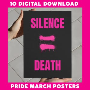 Impressões de Protesto de Libertação Queer, 10 Cartazes de Orgulho em Alta Definição para Impressão | Download Digital LGBTQ | Cartazes da Parada do Orgulho | Artista Queer | Decoração de Parede