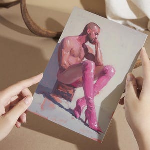 Pink Boot Introspection - Set di 10 biglietti d'auguri Happy Pride / Biglietto d'auguri LGBTQ audace su carta opaca premium / Biglietto d'auguri regalo queer