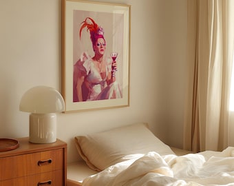 The Dame Queer Art Print - Cheeky LGBTQ+ Decor, Drag Queen Glam Wall Art, Bold and Fabulous Pride Poster for Queer Spaces
