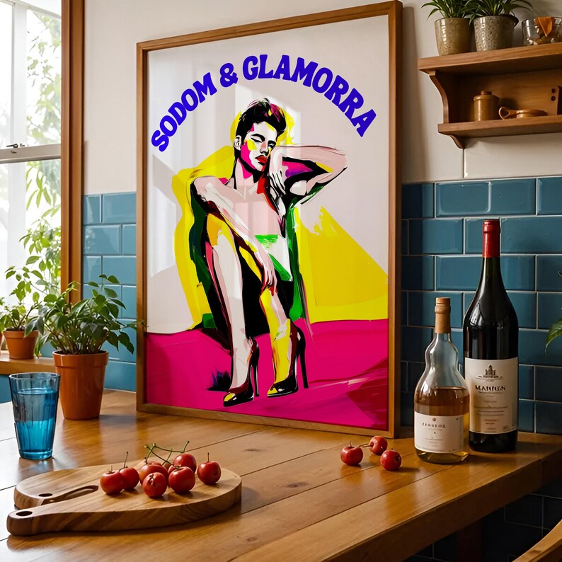 Sodom & Glamorra | Bold LGBTQ+ Art Print | Colourful Queer Wall Art | Premium 200gsm Matte Paper Art Print | Funny Gay Pride Gift image 5