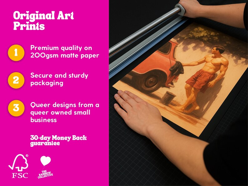 Sapphic Serenity by the Water - Queer Feminine Art Print | LGBTQ Pride Wall Art | Premium 200gsm Matte Paper, Unframed image 8