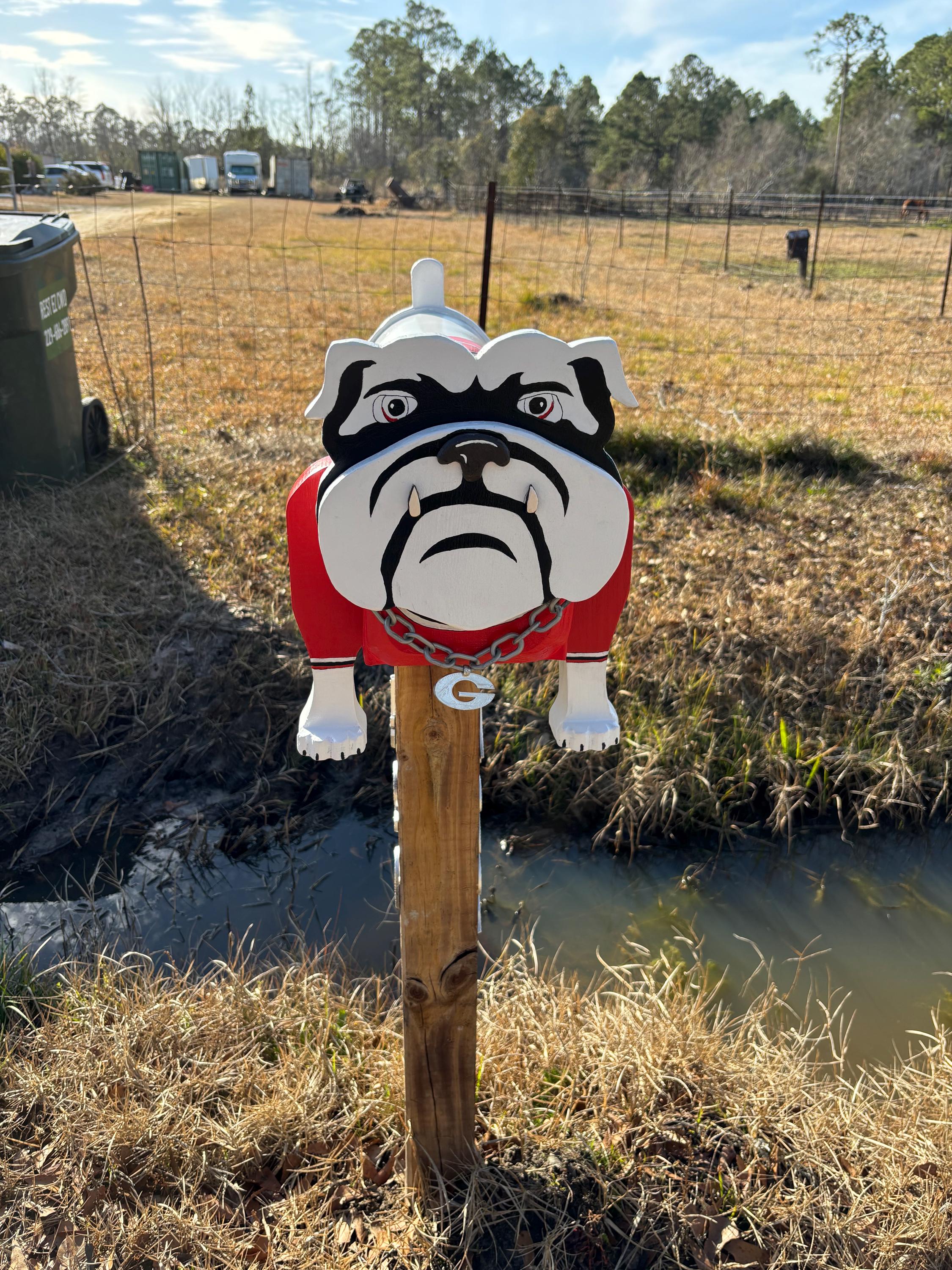 Dog mailbox, Georgia Bulldogs mailbox