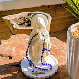 Mary in Flowers Rosary Holder with Tray