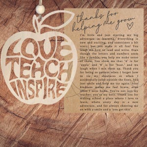 Verhaalkaart Love Teach Inspire Peuterleraar Ornament | Inspirerende herinnering| Motiverend cadeau| Unieke vakantiedecoratie| Autobedel