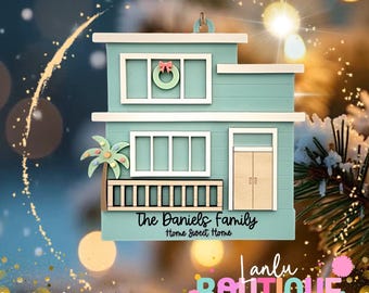 Adorno navideño personalizado para casa de playa - Decoración navideña costera hecha a mano