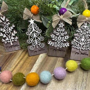 Hand painted layered tree Christmas ornament | Christmas Ornaments | Handmade Christmas Gifts | Custom