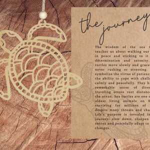Story Card Schildkröte Ornament | Inspirierendes Andenken| Die Reise| Motivierendes Geschenk | Einzigartige Weihnachtsdekoration | Auto Charm