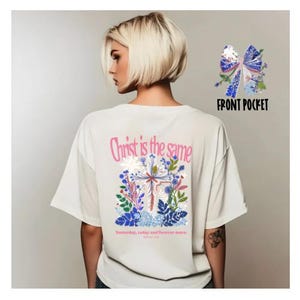 Christliche Ostergrafiken| Blumenauferstehung | Christus der Gleiche Jesus Designs | Christliche Ostergrafiken | Jesus-Shirt-Designs