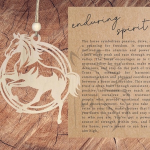 Ornamento a forma di cavallo con carta da racconto/Spirito errante/Ricordo ispiratore/Regalo motivazionale/Decorazione unica per le feste/Ciondolo per auto