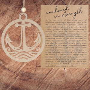 Adorno de ancla con forma de tarjeta de historia/Recuerdo inspirador/Regalo motivacional/Decoración navideña única/Amuleto para automóvil