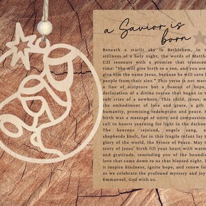Ornement de nuit sainte de carte d'histoire| Le Sauveur est né| Souvenir inspirant| Cadeau de motivation| Décoration de vacances unique | Charme de voiture
