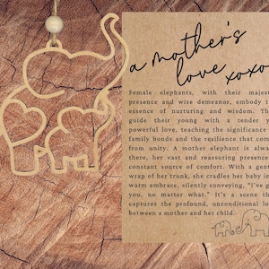Ornamento elefante con carta da racconto/ricordo ispiratore/regalo per bambino, figlia, figlio/decorazione unica per le feste/ciondolo per auto