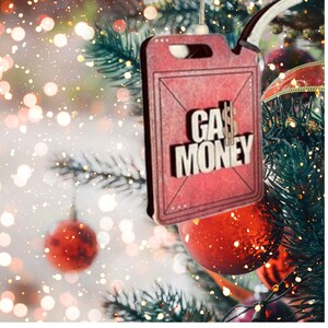 Cartão-presente de dinheiro de gás em camadas pintado à mão Ornamento de Natal | Enfeites de Natal | Presentes de Natal artesanais | Personalizados