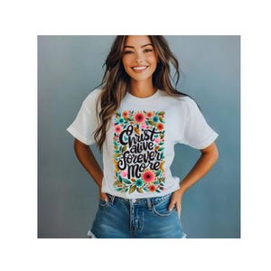 Christus lebendig für immer mehr alltägliche christliche Grafiken | Christliches Shirt | Jesus-Shirt-Designs