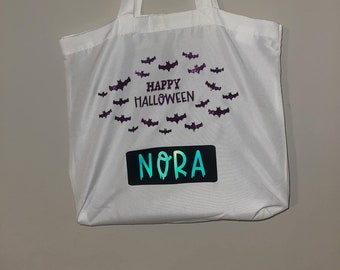 Custom Halloween Trick or Treat Tote Bags