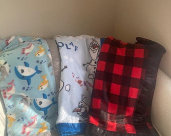 Handmade Fleece Blankets with Satin Border