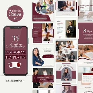 Lawyer Instagram Templates| Minimalist Instagram Post Template| Instagram Influencer Templates| Canva Instagram Templates| Aesthetic Feed