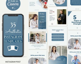Modèles de publication médicale Instagram | Aesthetic Canvas Feed (téléchargement numérique)