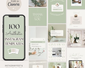 Modèles Instagram d'entraîneur minimaliste esthétique | Articles et articles Canva (téléchargement numérique)
