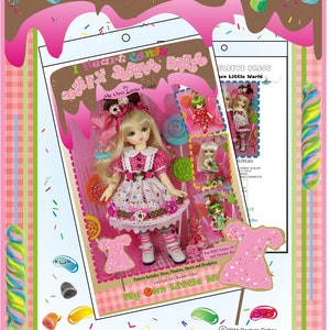 PDF Version - I Heart Candy Collection 2.0:  Puff-y Sleeve Dress PATTERN for BJD Tinies