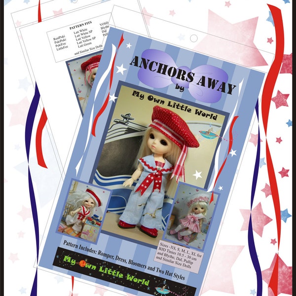 PDF Version - Anchors Away Pattern for BJD Tinies 10.5 - 30cm, and Similar Size Dolls