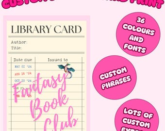 Custom Library Card Poster | Bookish Poster |  Digital Print