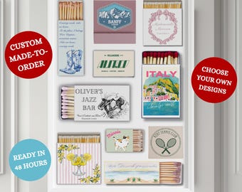 Impresión de caja de cerillas personalizada / Arte de caja de cerillas minimalista retro personalizado / Regalo único de aniversario o boda / Arte de pared imprimible para San Valentín