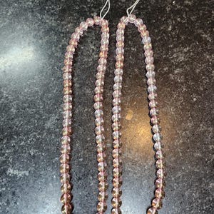 2 strands of Pink Lustr Czech Glass 8mm beads