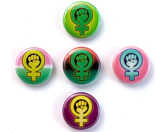 NEW! Feminism 1 inch Button - Single or Pack of 5, 10, 25, 50, 100 - Free Shipping