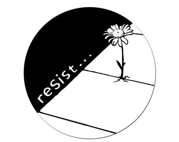 BACK in Stock - Resist Round STICKER - Free Shipping