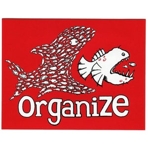 Organize Sticker. Waterproof Vinyl, 5.5 x 4.25 Inches - Free US Shipping