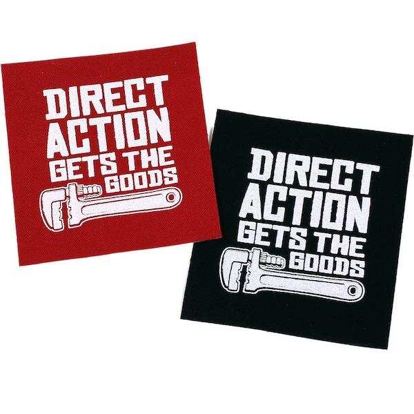 Direct Action PATCH Iron-On 3 x 3.25 inches Choose Black or Red