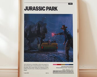 Poster del film Jurassic Park: stampa artistica in stile retrò (download digitale)