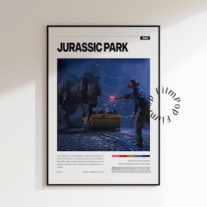 Jurassic Park  Movie Poster - Retro Style Film Wall Art Print Digital Download