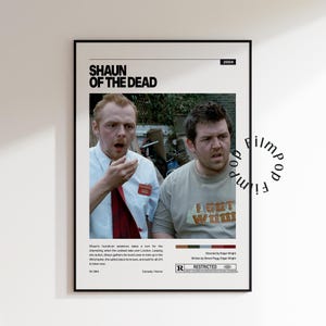 Shaun of the Dead Movie Poster | Retro Film Print | Minimalist Wall Art | Digital Download | Printable Home Decor