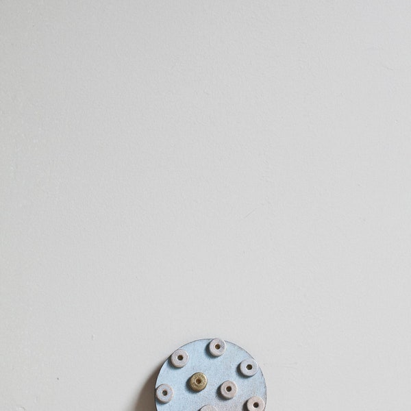 Geometric Brooch // Modern Light Blue Brooch // Wooden Brooch