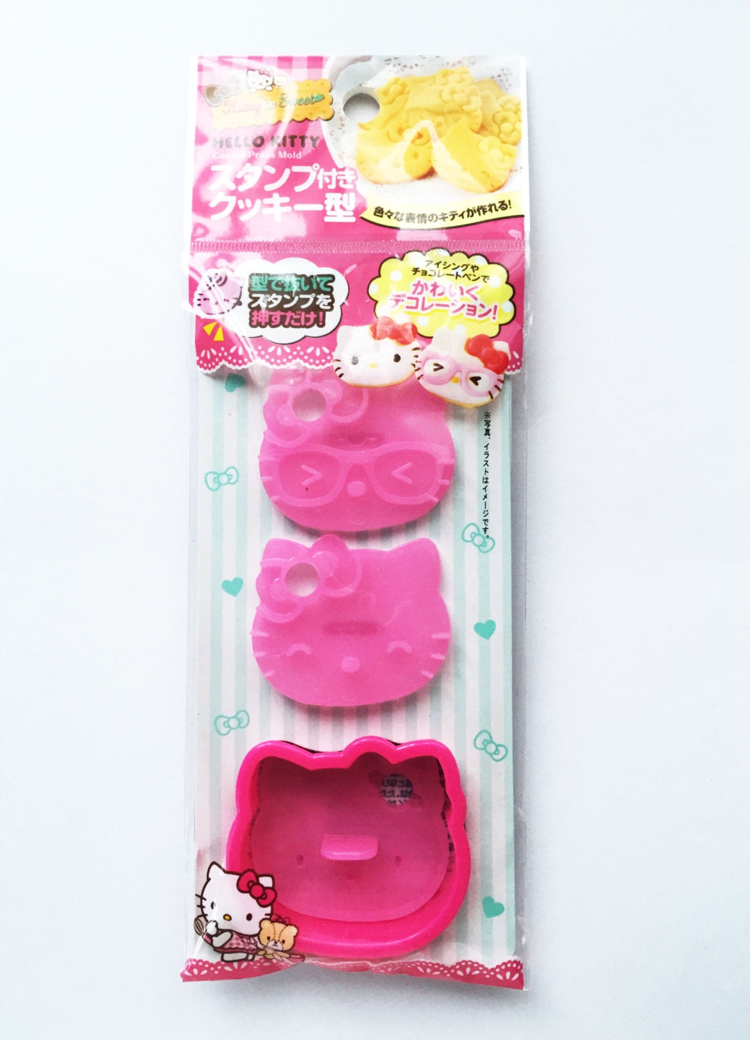 Official Sanrio Hello Kitty Cookie Cutters Stamps Set Of Etsy Canada
