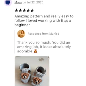Babyschuhe Häkelanleitung mit Bär Applikation, 0-15 Meter Bild 10