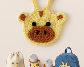Giraffe Applique Crochet Pattern – Baby Animal Patch – Safari Themed Crochet Motif – PDF Instant Download