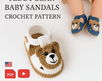 Patroon gehaakte babyslofjes met berenapplicatie, 0-6 M