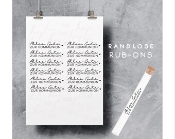 Rub-On Stickers | Congratulations Money Gift | Communion Rub-On Stickers | *Congratulations Communion* | hej unique | A6 and A5