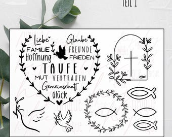Baptism Candle Foil for Pillar Candles, Block Candles, Faith, Church | Many Occasions, Waterslide Decals, DIY | Candle Tattoos, Design Your Own Candles | A4 | A5